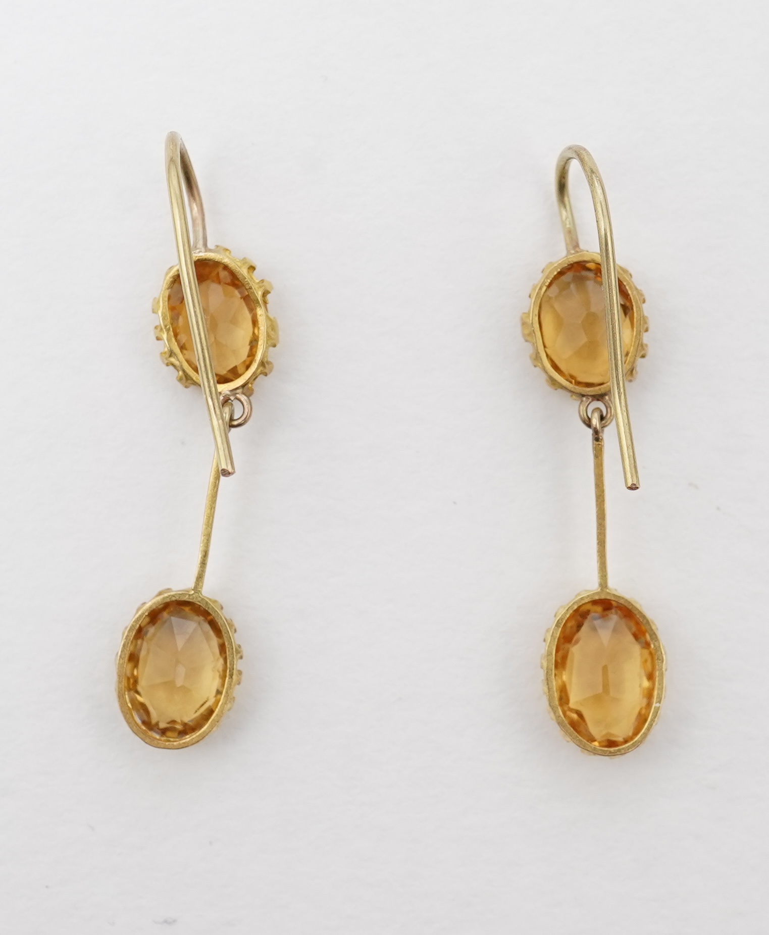 A pair of citrine earrings